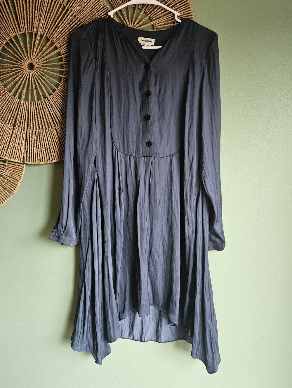 Zadig And Voltaire "Rheal Satin" Blue Mini Dress